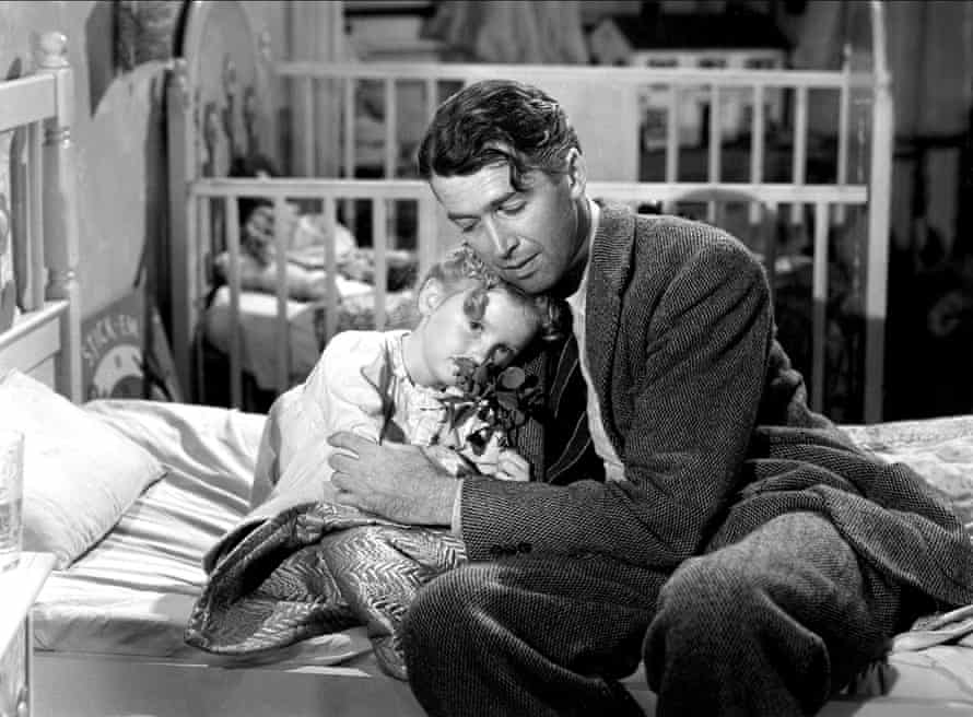 Karolyn Grimes and James Stewart in It’s a Wonderful Life.