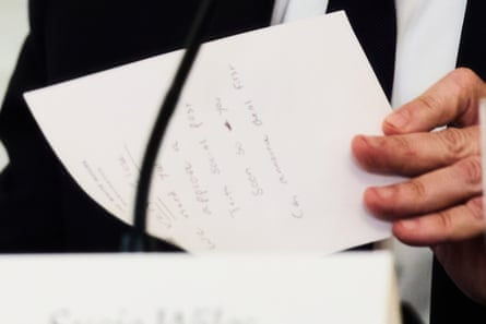 Person with note