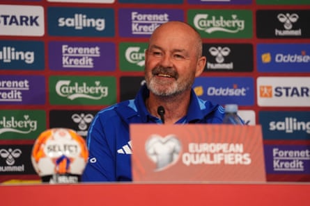 Steve Clarke during a press conference