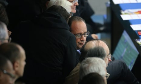 François Hollande hears news of an explosion while at Stade de France.