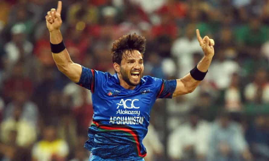 Afghanistan captain Gulbadin Naib celebrates at the Asia Cup