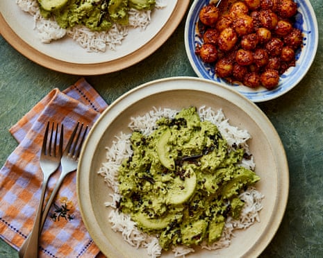Cynthia Shanmugalingam's cucumber yoghurt curry and gooseberry pickle.