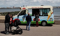 An ice cream van on New Brighton beach in Liverpool