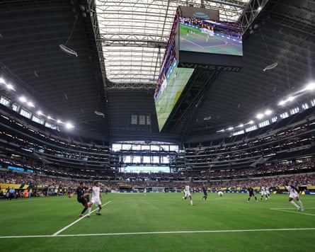 A general view of AT&T Stadium during a Concacaf Gold Cup match between the United States and Haiti in 2025.