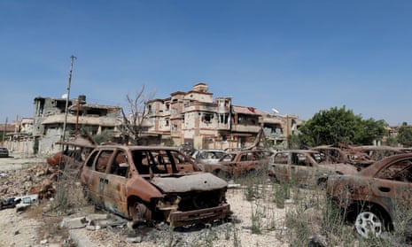 Damage caused by fighting between rival militias in Benghazi in April 2016.