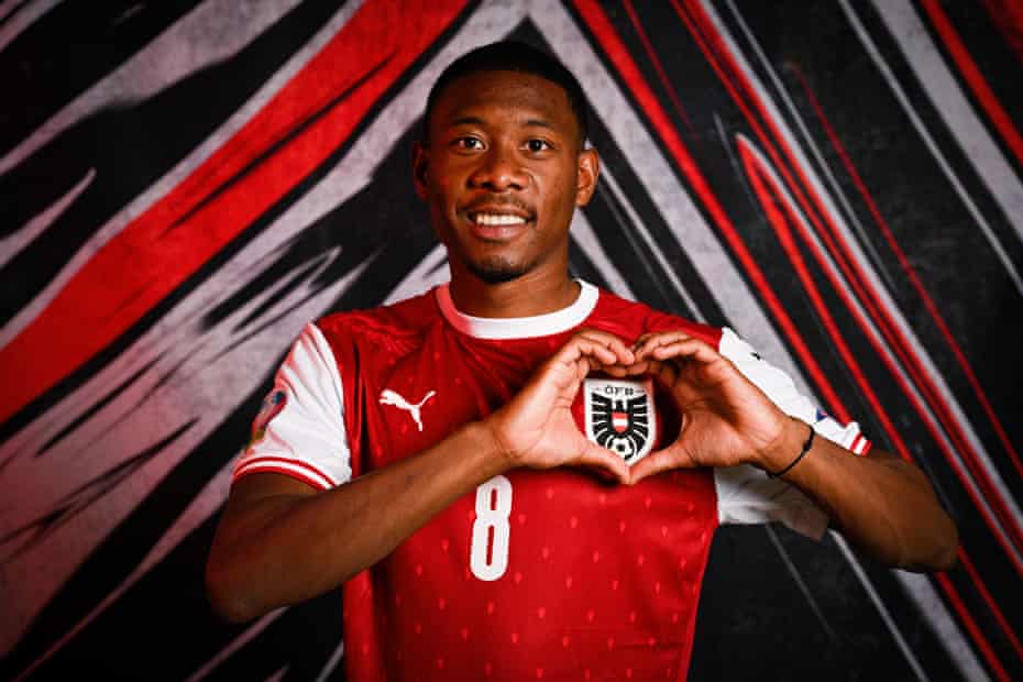 David Alaba of Austria poses during the official Euro 2020 media access day.