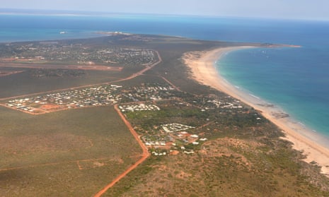 An aerial photograph of the town of Broome
