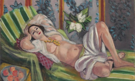 Painting of a woman reclining on a couch by Matisse
