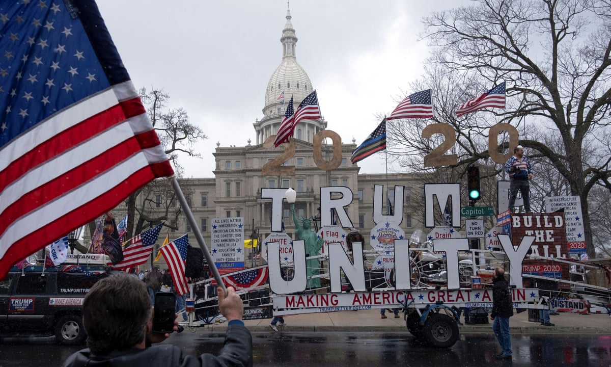 First Thing Michigan Protesters Would Rather Lock Her Up Than Lock Down Us News The Guardian