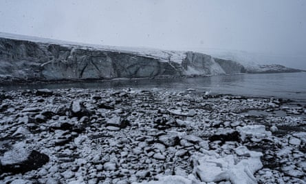 Collins Glacier on a snowy day