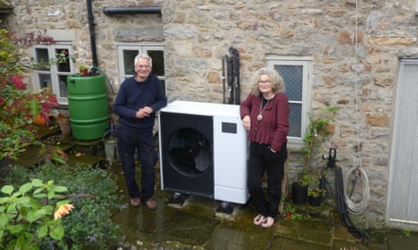 Steve and Wendy Knight with their air source heat pump