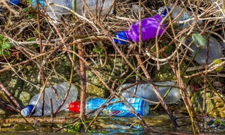 Rubbish on a riverbank in Nottinghamshire.