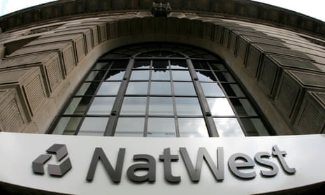 The NatWest bank logo under a window.