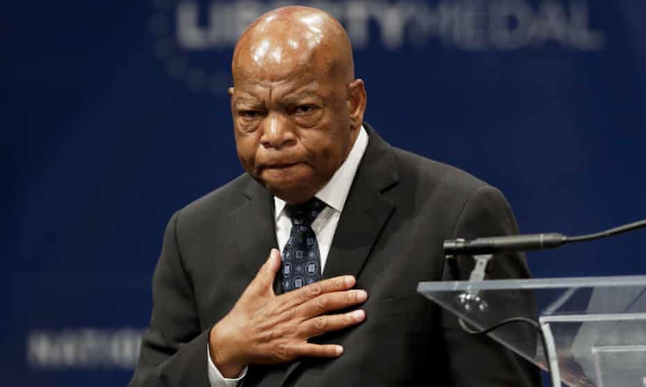 Rep. John Lewis, pictured after being presented with the Liberty Medalin September 2016. He now adds the National Book Awards young people’s literature prize to his achievements.