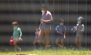 Evacuees from Wuhan walking around on Christmas Island