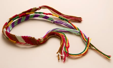 Friendship bracelets given to Ron Tipan by an ex, recreated by Eva Grinaway