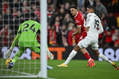Trent Alexander-Arnold shoots.