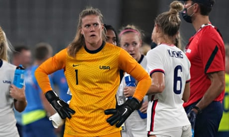 Alyssa Naeher takes in USA’s defeat to Sweden in their opening game at the Olympics