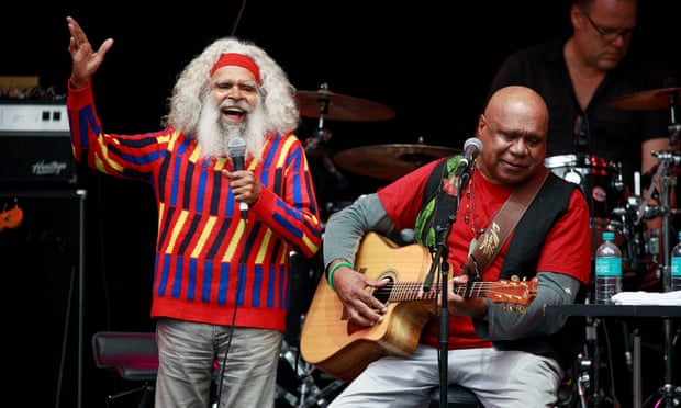 Archie Roach, right, with Uncle Jack Charles at the Womadelaide festival in South Australia in 2017.