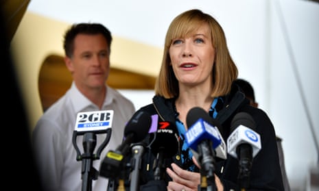 Jo Haylen speaking to the media