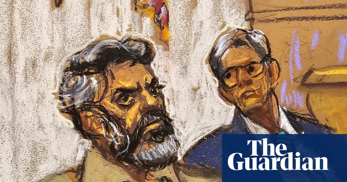 Artist’s impression of US foreign policy: one guy on trial in Brooklyn, several guys erased by a missile, and Trump on TV declaring it all a personal win.