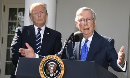 Two peas in a pod: Trump and McConnell in the Rose Garden.