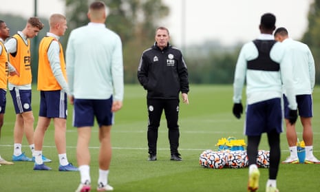 Brendan Rodgers at Leicester training