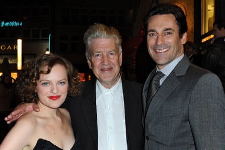 David Lynch with Mad Men actors Elisabeth Moss and Jon Hamm