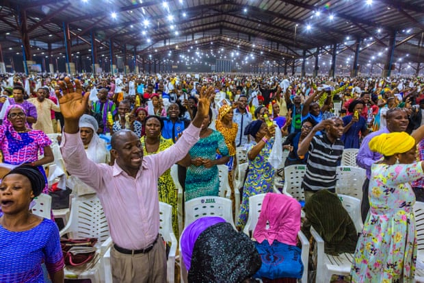 The congregation prays during the Redeem Christian Church of God’s annual Holy Ghost convention