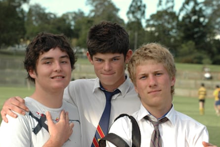 Lech Blaine, left, Hamish Stewart and Dom Hodal in high school