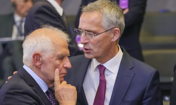 Josep Borrell, left, and Jens Stoltenberg pictured at a summit in 2022.