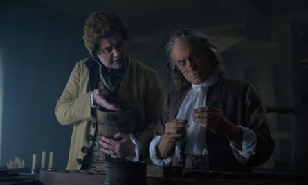 ‘This espionage, it’s interesting to me, the moral dilemma. He knows what he’s doing’: Daniel Mays as Edward Bancroft with Michael Douglas in Franklin.