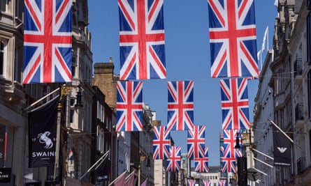 Union jacks decorate London’s New Bond Street 