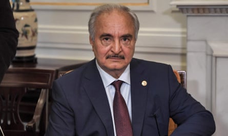 Khalifa Haftar, whose forces control much of eastern Libya, pictured in 2020.
