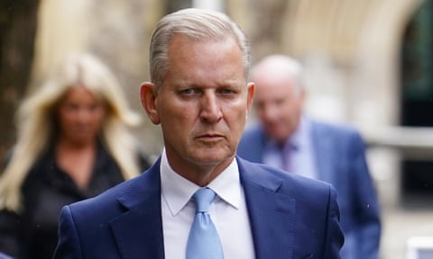 Jeremy Kyle in blue suit outside  Winchester coroner’s court