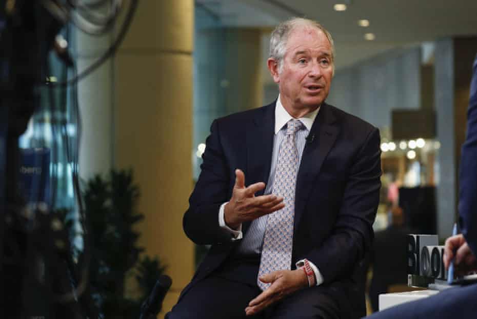 Stephen Schwarzman, chief executive of the Blackstone Group. Public records show that Schwarzman donated about $33.5m to groups supporting Republicans in the 2020 election cycle.