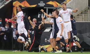 Julen Lopetegui sinks to his knees at full time.