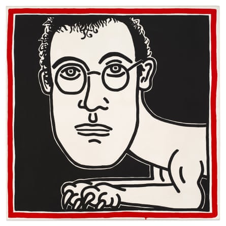 a painting of man with glasses on the body of a sphinx