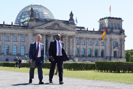 David Lammy with Keir Starmer at the Reichstag in Berlin in July 2022