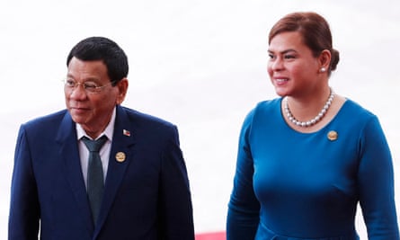 Philippine president Rodrigo Duterte and his daughter Sara Duterte together in 2018.