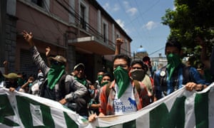 University students protest against the government policies on the International Commission Against Impunity in Guatemala.