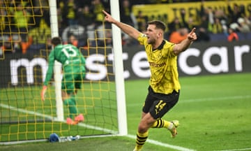 Niclas Fullkrug celebrates scoring for Borussia Dortmund!