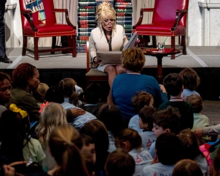 Dolly Parton reads her book Coat of Many Colors, at the Library of Congress in Washington in 2018.