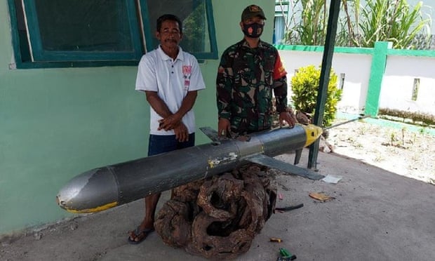 Suspected Chinese Seawing drone recovered by a fisher and the Indonesian navy