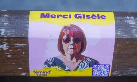 A sticker of Gisèle Pelicot in Warsaw, Poland.