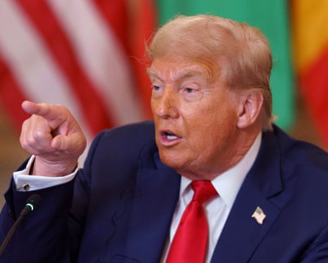 US President Donald J Trump during a meeting with African leaders at the White House on Wednesday.