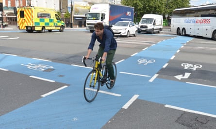 ‘It resembles a board game’: a superhighway junction at Cambridge Heath, east London.