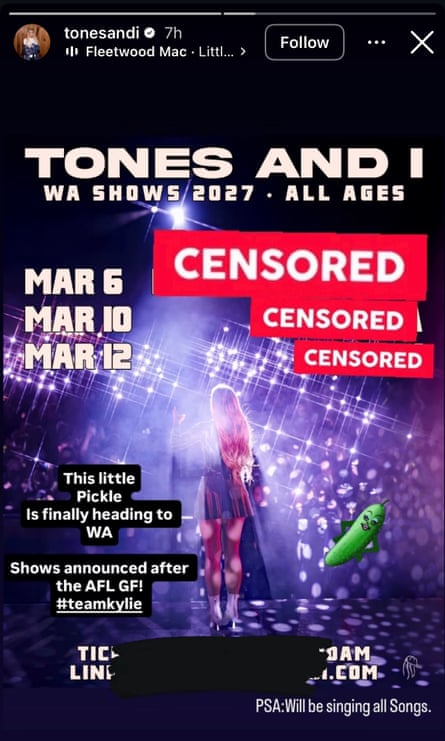 Screenshot from Tones and I’s Instagram