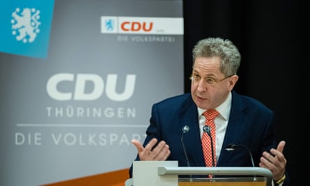 Hans-Georg Maaßen, former head of Germany’s domestic intelligence service, at a meeting of the Christian Democratic Union (CDU) district associations in Suhl, Germany, 30 April 2021.