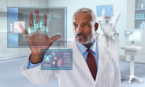 doctor hand digital display